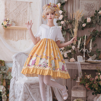 US$ 62.99 - Hanweika -Spring Cane- Sweet Casual Lolita OP One Piece Dress -  m.lolitaknot.com